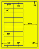 1,000 Fluorescent Yellow Laser Only sheets with Permanent adhesive