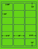 1,000 Fluorescent Green Laser Only sheets with Permanent adhesive