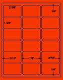 1,000 Fluorescent Red Laser Only sheets with Permanent adhesive