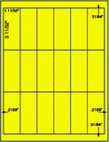 1,000 Fluorescent Yellow Laser Only sheets with Permanent adhesive
