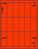 1,000 Fluorescent Red Laser Only sheets with Permanent adhesive