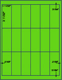 1,000 Fluorescent Green Laser Only sheets with Permanent adhesive