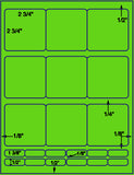 1,000 Fluorescent Green Laser Only sheets with Permanent adhesive
