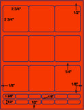 1,000 Fluorescent Red Laser Only sheets with Permanent adhesive