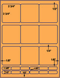 US3407-2 3/4'' Square 21 up on a 8.5"x11" label sheet.