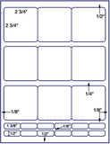 US3407-2 3/4'' Square 21 up on a 8.5"x11" label sheet.