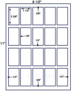 US3419-2 3/8'' x 1 1/2''-20 up on a 8.5"x11" label sheet.