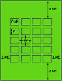 1,000 Fluorescent Green Laser Only sheets with Permanent adhesive