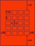 1,000 Fluorescent Red Laser Only sheets with Permanent adhesive