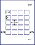 US3420-1 1/4''x1''-20 up on a 8.5"x11" label sheet.
