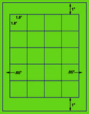 1,000 Fluorescent Green Laser Only sheets with Permanent adhesive