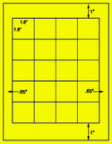 1,000 Fluorescent Yellow Laser Only sheets with Permanent adhesive