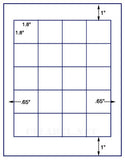 US3422-1.8'' square-20 up on a 8 1/2"x11" label sheet.