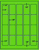 1,000 Fluorescent Green Laser Only sheets with Permanent adhesive