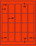 1,000 Fluorescent Red Laser Only sheets with Permanent adhesive