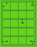 1,000 Fluorescent Green Laser Only sheets with Permanent adhesive