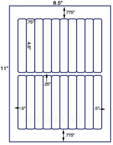 US3429-4.6''x.75''-20 up on a 8 1/2" x 11" label sheet.