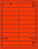 1,000 Fluorescent Red Laser Only sheets with Permanent adhesive