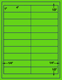 1,000 Fluorescent Green Laser Only sheets with Permanent adhesive