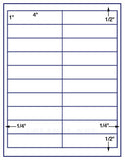 US3441-4''x1''-20 up on a 8 1/2" x 11" label sheet.