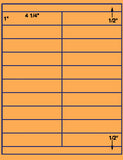 1,000 Fluorescent Orange Laser Only sheets wtih Permanent adhesive