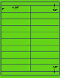 1,000 Fluorescent Green Laser Only sheets with Permanent adhesive