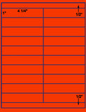1,000 Fluorescent Red Laser Only sheets with Permanent adhesive