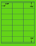 1,000 Fluorescent Green Laser Only sheets with Permanent adhesive