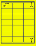 1,000 Fluorescent Yellow Laser Only sheets with Permanent adhesive