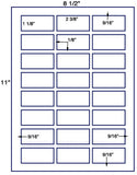 US3510-2 3/8''x1 1/8''-24 up on a 8 1/2" x 11" label sheet.