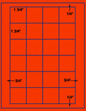 1,000 Fluorescent Red Laser Only sheets with Permanent adhesive