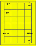 US3523-1 3/4'' Square 24 up on a 8 1/2" x 11" label sheet.