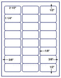 US3524-2 1/2''x1 1/4''-24 up on a 8 1/2" x 11" label sheet.