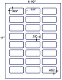US3531-2.25''x1''-24 up on a 8 1/2"x11" label sheet.