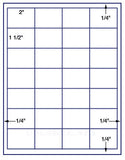 US3581-2''x1 1/2''-28 up on a 8 1/2" x 11"label sheet.