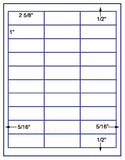 US3600-2 5/8''x1''-30 up Sq.Cr.on a 8 1/2"x11" label sheet.