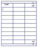 US3601-2 5/6'' x 1''-30 up on a 8 1/2" x 11" label sheet.