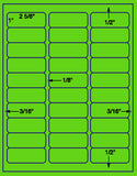 1,000 Fluorescent Green Laser Only sheets with Permanent adhesive
