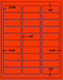 1,000 Fluorescent Red Laser Only sheets with Permanent adhesive