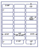 US3641-2 5/8'' x 1'' 30 up on a 8 1/2" x 11" label sheet.