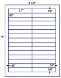 US3681-3.7''x.65''-30 up on a 8 1/2" x 11" label sheet.