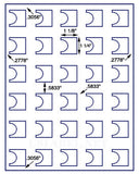 US3685-1 1/8''x1 1/4''-30 up on a 8 1/2" x 11" label sheet.