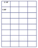 US3700-2 1/8''x1 3/8''-32 up on a 8 1/2"x11" label sheet.