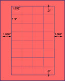 1,000 Fluorescent Red Laser Only sheets with Permanent adhesive