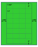 1,000 Fluorescent Green Laser Only sheets with Permanent adhesive