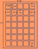 US3708 -1 3/8'' sq. 35 up on a 8 1/2"x11" label sheet.