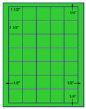 1,000 Fluorescent Green Laser Only sheets with Permanent adhesive
