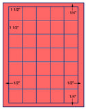 1,000 Fluorescent Red Laser Only sheets with Permanent adhesive