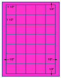 US3710-1 1/2'' Square 35 up on a 8 1/2"x11" label sheet.