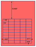 1,000 Fluorescent Red Laser Only sheets with Permanent adhesive